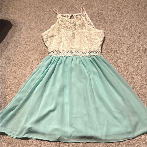 by & by white and blue Dress - Picture 1 of 5